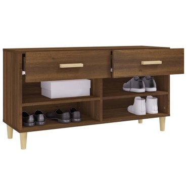 vidaXL Παπουτσοθήκη Καφέ Δρυς 102x35x55cm από Επεξεργασμένο Ξύλο