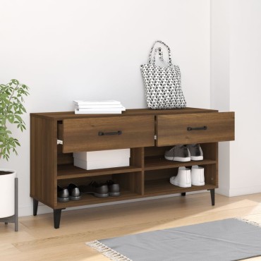 vidaXL Παπουτσοθήκη Καφέ Δρυς 102x35x55cm από Επεξεργασμένο Ξύλο