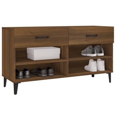 vidaXL Παπουτσοθήκη Καφέ Δρυς 102x35x55cm από Επεξεργασμένο Ξύλο