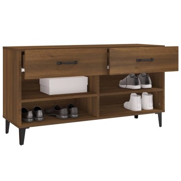 vidaXL Παπουτσοθήκη Καφέ Δρυς 102x35x55cm από Επεξεργασμένο Ξύλο