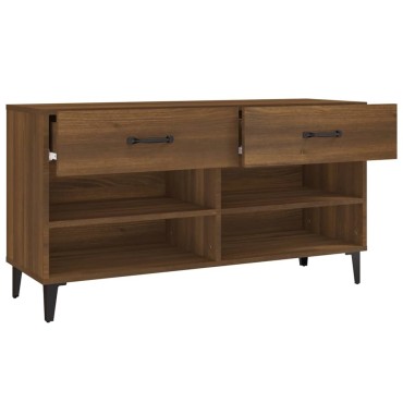 vidaXL Παπουτσοθήκη Καφέ Δρυς 102x35x55cm από Επεξεργασμένο Ξύλο