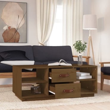 vidaXL Τραπεζάκι Σαλονιού Καφέ Μελί 100x50x41cm Μασίφ Ξύλο Πεύκου 1 τεμ.