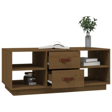 vidaXL Τραπεζάκι Σαλονιού Καφέ Μελί 100x50x41cm Μασίφ Ξύλο Πεύκου 1 τεμ.