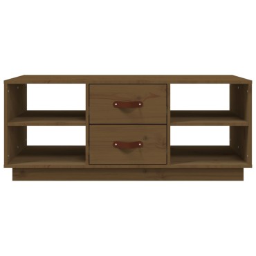 vidaXL Τραπεζάκι Σαλονιού Καφέ Μελί 100x50x41cm Μασίφ Ξύλο Πεύκου 1 τεμ.