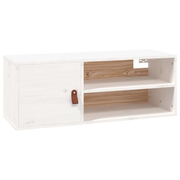 vidaXL Ντουλάπι Τοίχου Λευκό 80x30x30cm από Μασίφ Ξύλο Πεύκου 1 τεμ.