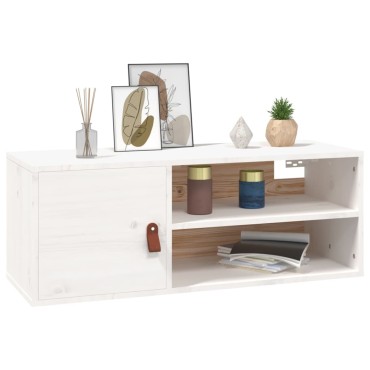 vidaXL Ντουλάπι Τοίχου Λευκό 80x30x30cm από Μασίφ Ξύλο Πεύκου 1 τεμ.