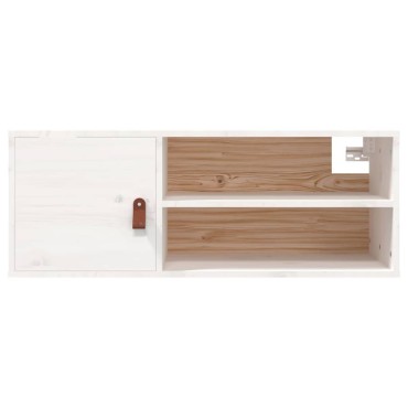 vidaXL Ντουλάπι Τοίχου Λευκό 80x30x30cm από Μασίφ Ξύλο Πεύκου 1 τεμ.