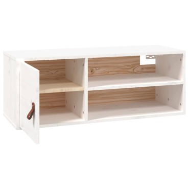 vidaXL Ντουλάπι Τοίχου Λευκό 80x30x30cm από Μασίφ Ξύλο Πεύκου 1 τεμ.