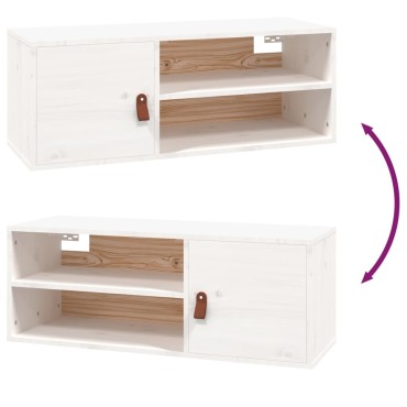 vidaXL Ντουλάπι Τοίχου Λευκό 80x30x30cm από Μασίφ Ξύλο Πεύκου 1 τεμ.