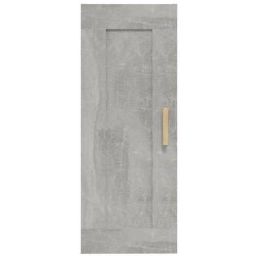 vidaXL Ντουλάπι Τοίχου Γκρι Σκυρ. 35x34x90cm Επεξεργασμένο Ξύλο 1 τεμ.