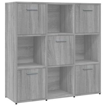 vidaXL Βιβλιοθήκη Γκρι Sonoma 90x30x90cm από Επεξεργασμένο Ξύλο 1 τεμ.