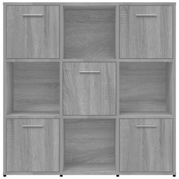 vidaXL Βιβλιοθήκη Γκρι Sonoma 90x30x90cm από Επεξεργασμένο Ξύλο 1 τεμ.