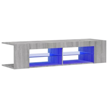 vidaXL Έπιπλο Τηλεόρασης με LED Γκρι Sonoma 135x39x30cm