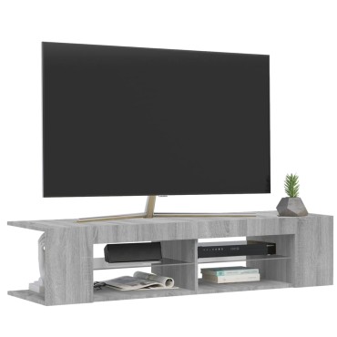 vidaXL Έπιπλο Τηλεόρασης με LED Γκρι Sonoma 135x39x30cm