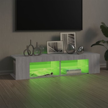 vidaXL Έπιπλο Τηλεόρασης με LED Γκρι Sonoma 135x39x30cm