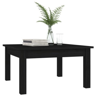 vidaXL Τραπεζάκι Σαλονιού Μαύρο 55x55x30cm από Μασίφ Ξύλο Πεύκου 1 τεμ.