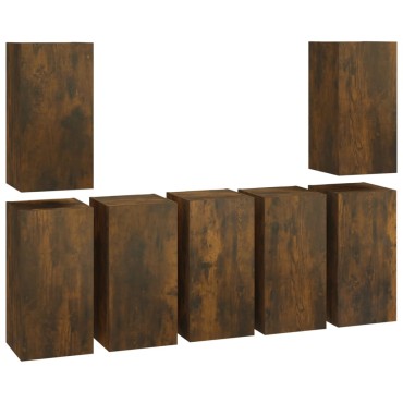 vidaXL Έπιπλα Τηλεόρασης 7 τεμ. Καπν. Δρυς 30,5x30x60cm Επ. Ξύλο