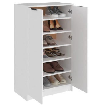 vidaXL Παπουτσοθήκη Λευκή 59x35x100cm από Επεξεργασμένο Ξύλο 1 τεμ.