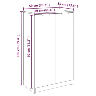 vidaXL Παπουτσοθήκη Λευκή 59x35x100cm από Επεξεργασμένο Ξύλο 1 τεμ.