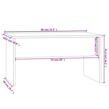 vidaXL Τραπεζάκι Σαλονιού Γκρι Sonoma80x50,5x41,5cm Επεξεργασμένο Ξύλο 1 τεμ.