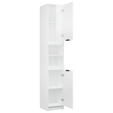 vidaXL Ντουλάπι Μπάνιου Γυαλιστερό Λευκό 32x34x188,5cm Επεξεργ. Ξύλο 1 τεμ.