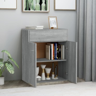 vidaXL Ντουλάπι Γκρι Sonoma 60x30x75cm από Επεξεργασμένο Ξύλο 1 τεμ.