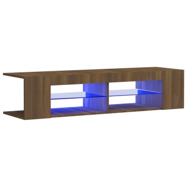 vidaXL Έπιπλο Τηλεόρασης με LED Καφέ Δρυς 135x39x30cm