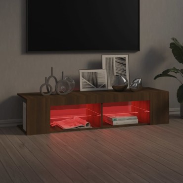 vidaXL Έπιπλο Τηλεόρασης με LED Καφέ Δρυς 135x39x30cm