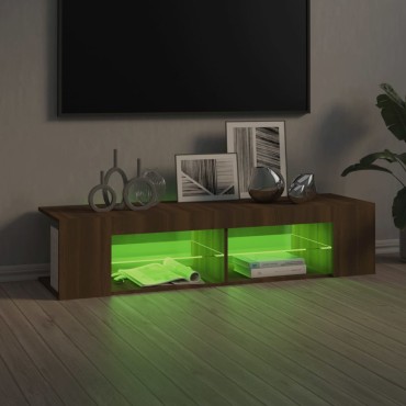 vidaXL Έπιπλο Τηλεόρασης με LED Καφέ Δρυς 135x39x30cm