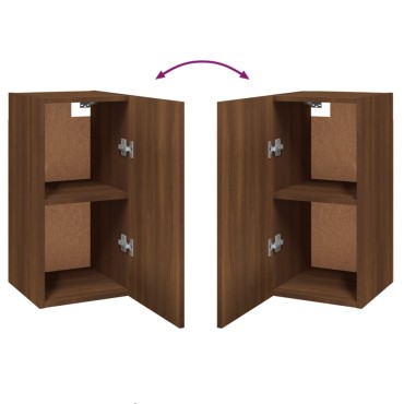 vidaXL Έπιπλα Τηλεόρασης 2 τεμ. Καφέ Δρυς 30,5x30x36cm Επεξ. Ξύλο