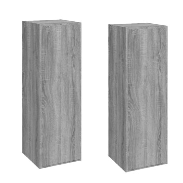 vidaXL Έπιπλα Τηλεόρασης 2 τεμ. Γκρι Sonoma30,5x30x90cm Επεξ. Ξύλο