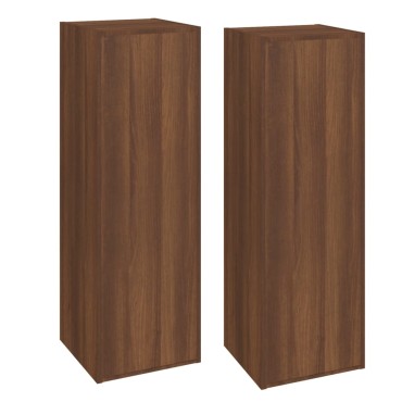 vidaXL Έπιπλα Τηλεόρασης 2 τεμ. Καφέ Δρυς 30,5x30x90cm Επεξ. Ξύλο