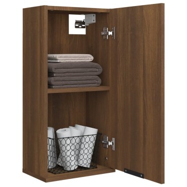 vidaXL Ντουλάπι Μπάνιου Επιτοίχιο Καφέ δρυς 32x20x67cm 1 τεμ.