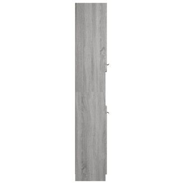 vidaXL Ντουλάπι Μπάνιου Γκρι Sonoma 32x34x188,5cm Επεξεργασμένο Ξύλο 1 τεμ.