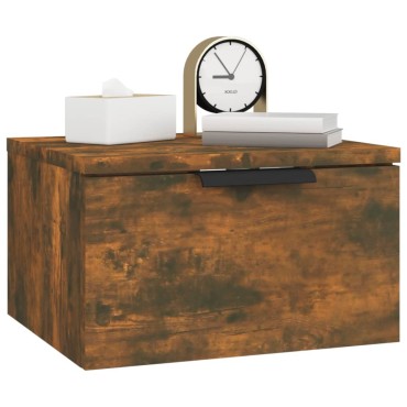 vidaXL Κομοδίνο Επιτοίχιο Καπνιστή Δρυς 34x30x20cm 1 τεμ.