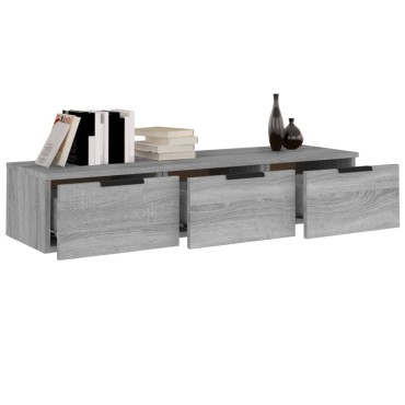 vidaXL Ντουλάπι Τοίχου Γκρι Sonoma102x30x20cm Επεξεργασμένο Ξύλο 1 τεμ.