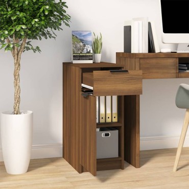 vidaXL Ντουλάπι Γραφείου Καφέ δρυς 33,5x50x75cm Επεξεργ. Ξύλο 1 τεμ.