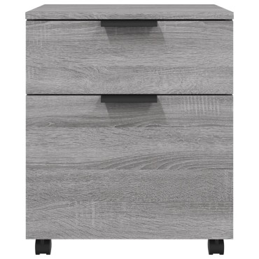 vidaXL Αρχειοθήκη Φορητή Γκρι sonoma45x38x54cm Επεξ. Ξύλο με Ρόδες 1 τεμ.