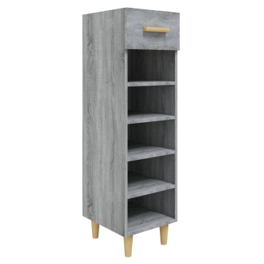 vidaXL Παπουτσοθήκη Γκρι Sonoma 30x35x105cm από Επεξεργασμένο Ξύλο