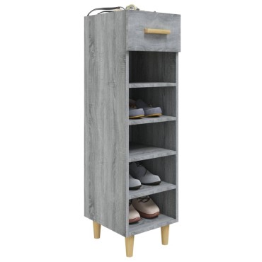 vidaXL Παπουτσοθήκη Γκρι Sonoma 30x35x105cm από Επεξεργασμένο Ξύλο