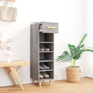 vidaXL Παπουτσοθήκη Γκρι Sonoma 30x35x105cm από Επεξεργασμένο Ξύλο