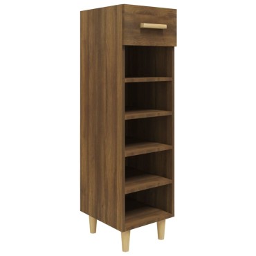 vidaXL Παπουτσοθήκη Καφέ Δρυς 30x35x105cm από Επεξεργασμένο Ξύλο
