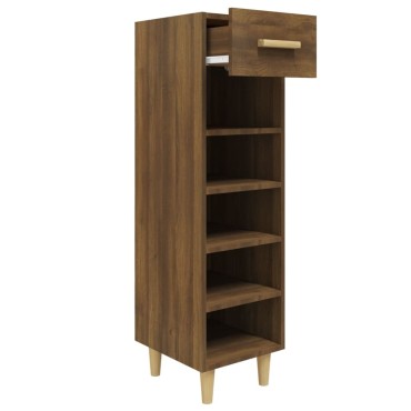 vidaXL Παπουτσοθήκη Καφέ Δρυς 30x35x105cm από Επεξεργασμένο Ξύλο