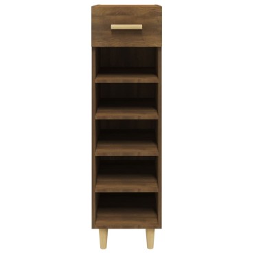 vidaXL Παπουτσοθήκη Καφέ Δρυς 30x35x105cm από Επεξεργασμένο Ξύλο