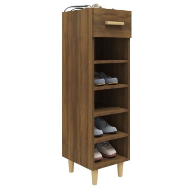 vidaXL Παπουτσοθήκη Καφέ Δρυς 30x35x105cm από Επεξεργασμένο Ξύλο