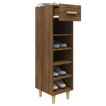 vidaXL Παπουτσοθήκη Καφέ Δρυς 30x35x105cm από Επεξεργασμένο Ξύλο