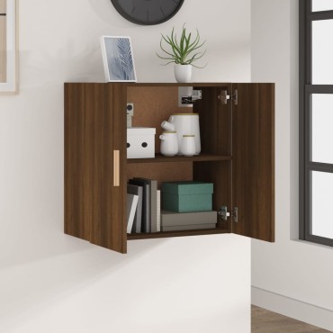 vidaXL Ντουλάπι Τοίχου Καφέ Δρυς 60x30x60cm Επεξεργασμένο Ξύλο 1 τεμ.