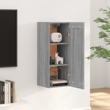 vidaXL Ντουλάπι Τοίχου Γκρι Sonoma 35x34x90cm Επεξεργασμένο Ξύλο 1 τεμ.
