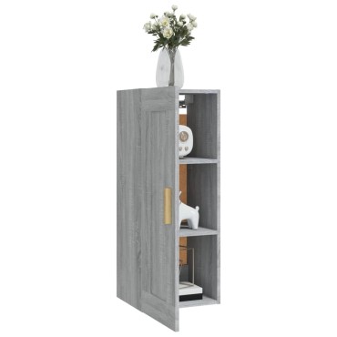 vidaXL Ντουλάπι Τοίχου Γκρι Sonoma 35x34x90cm Επεξεργασμένο Ξύλο 1 τεμ.