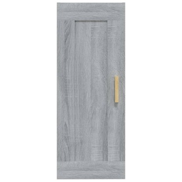 vidaXL Ντουλάπι Τοίχου Γκρι Sonoma 35x34x90cm Επεξεργασμένο Ξύλο 1 τεμ.